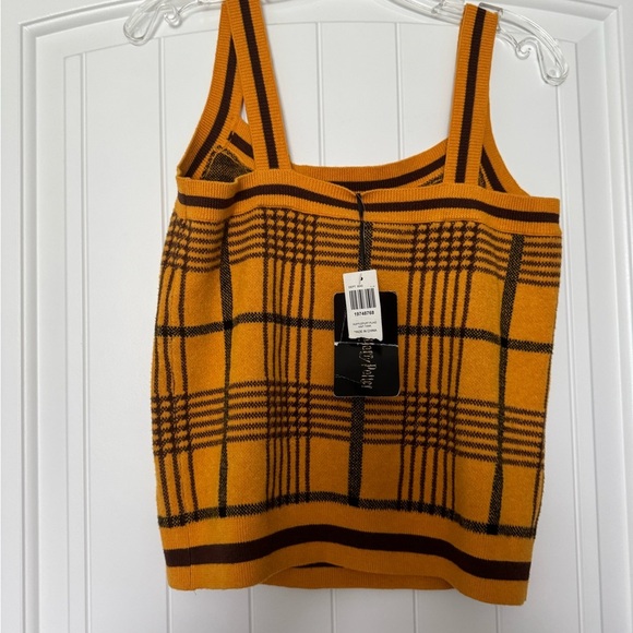 Warner Bros. Mustard and Black Checkered Tank Top - Picture 3 of 4